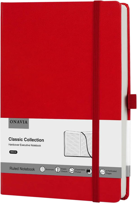 Premium A5 100 GSM Journal, Classic Ruled, 160 Pages, Red