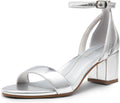 DREAM PAIRS Chunky Low Heels Open Round Toe Ankle Strap - Classic