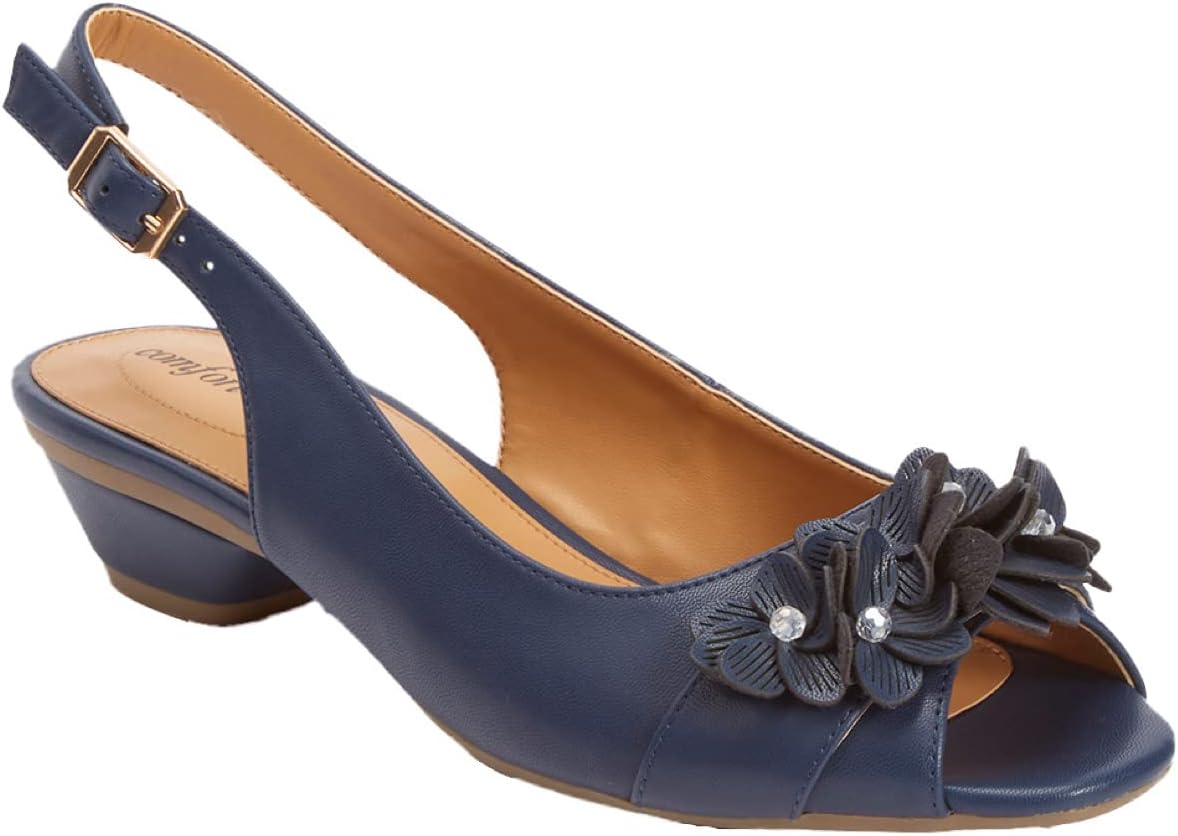 Comfortview Women's Wide Width Rider Slingback for Everyday Elegance