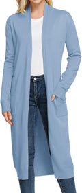 GRACE KARIN Womens Open Front Maxi Knitted Cardigan - Lightweight Cozy