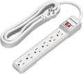 6-Outlet Power Strip Surge Protector 15FT Cord - Slim Flat Plug