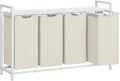 Laundry Hamper with 4 Sorter Bags and Top Shelf - Space-Saving Laundry