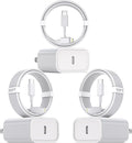 10Foot Fast iPhone Charging Cable 3-Pack - 10 ft USB C to Lightning