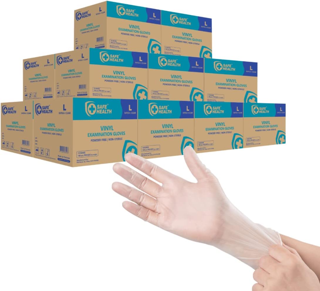 Safe Health Vinyl Exam Disposable Gloves for Medical Use