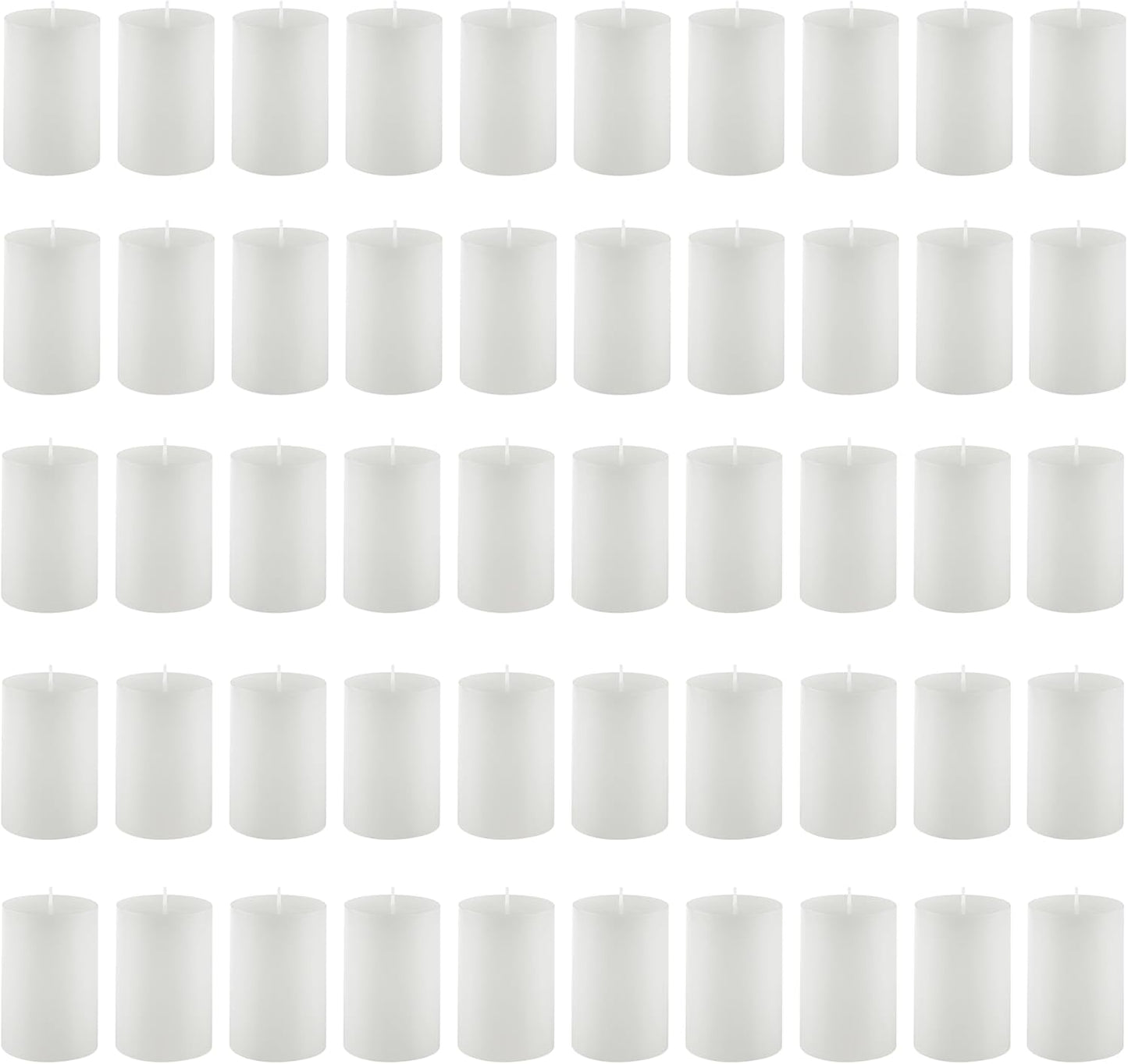 Housecret 50 Pack White Unscented Pillar Votive Candles