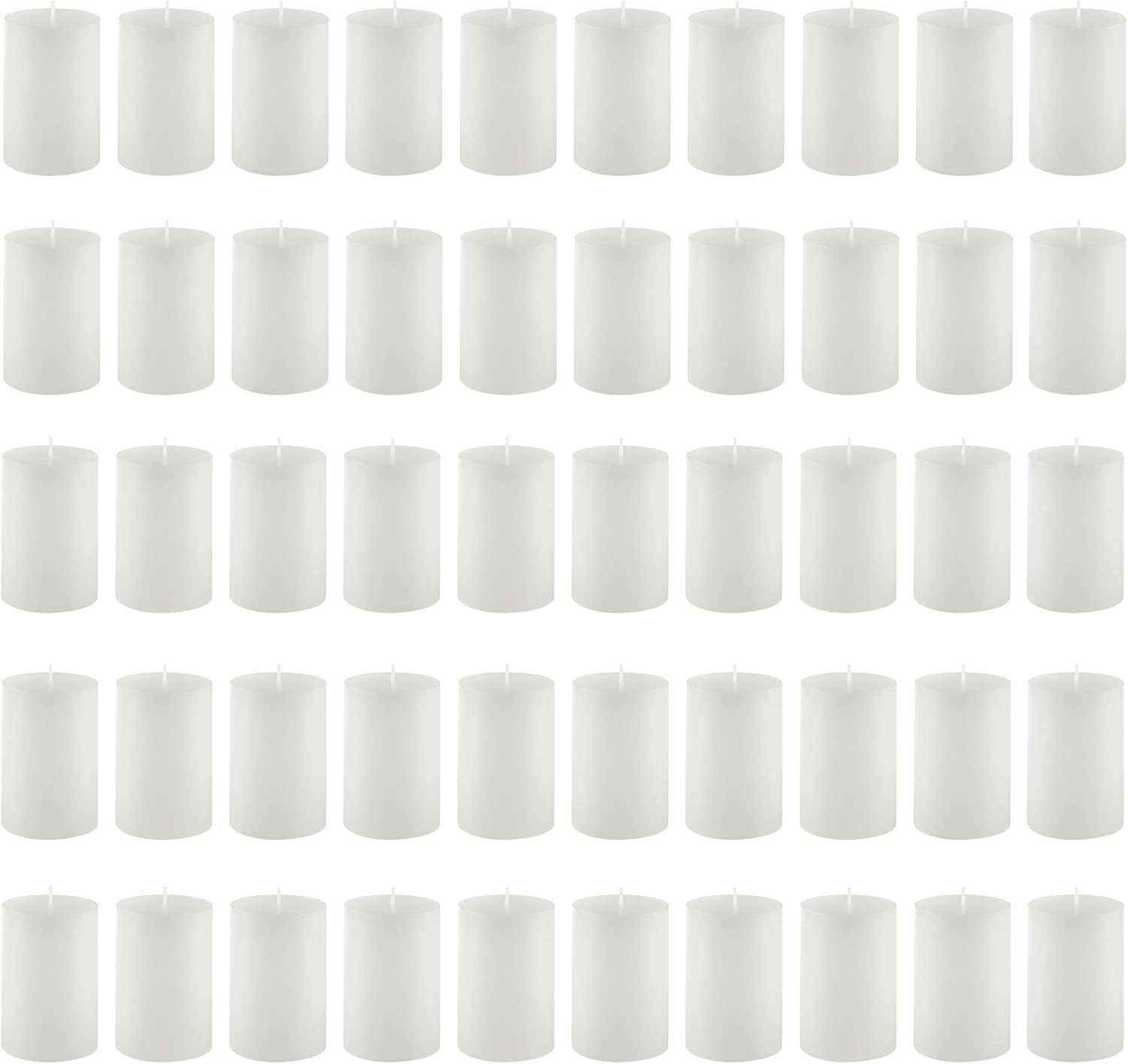 Housecret 50 Pack White Unscented Pillar Votive Candles