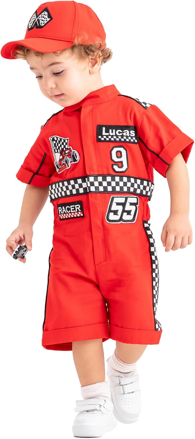 Personalized Handmade Race Car Driver Costume for Toddlers