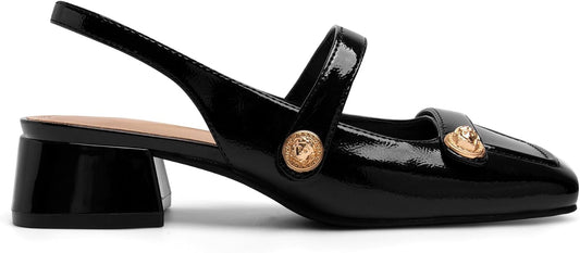 Slingback Mary Jane Heels for Women with Low Block Heel Style