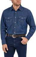 Wrangler Men's Chambray Long Sleeve Work Shirt Chambray - Classic
