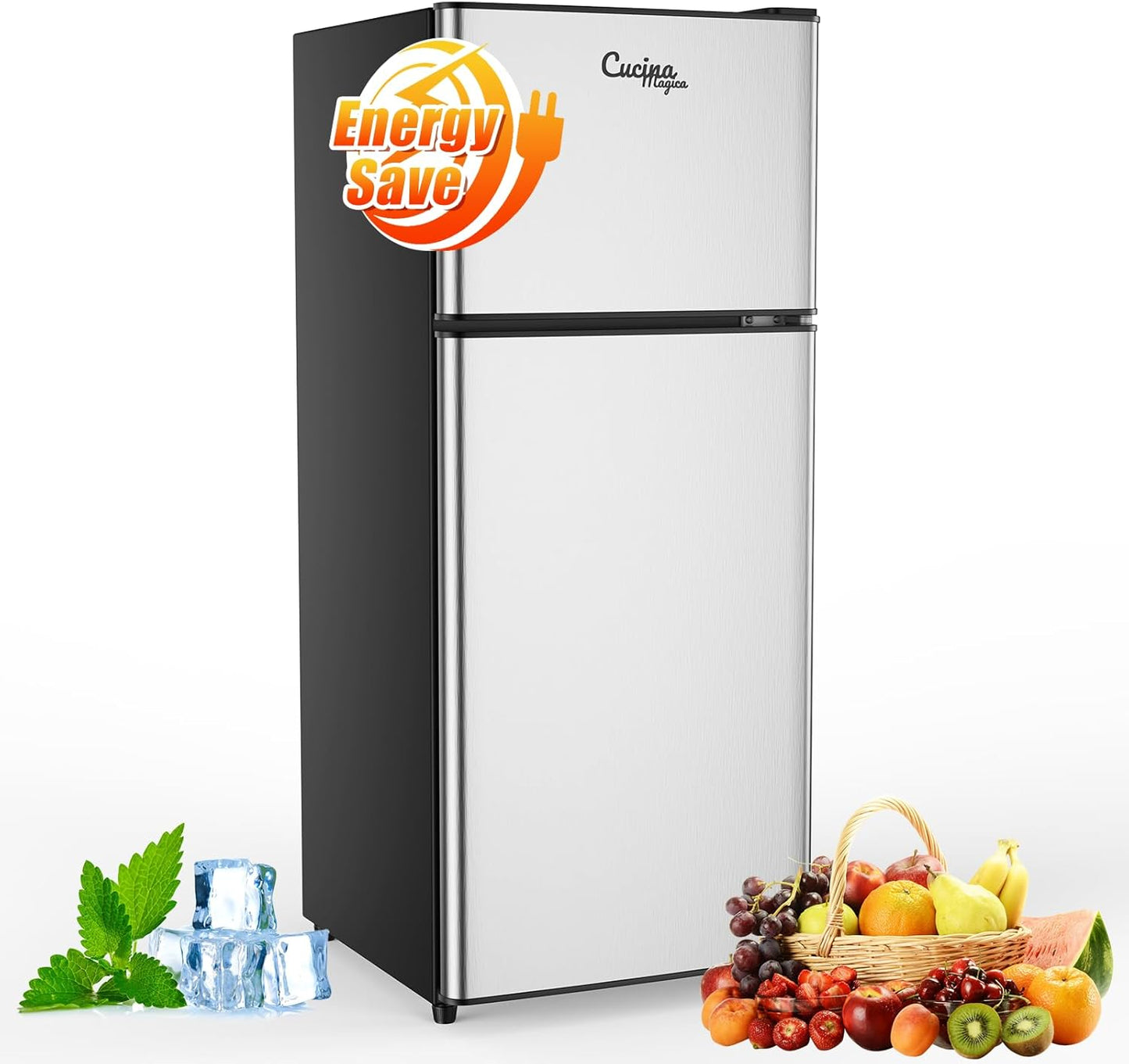 3.8 Cu Ft Mini Fridge for Bedroom with Adjustable Thermostat