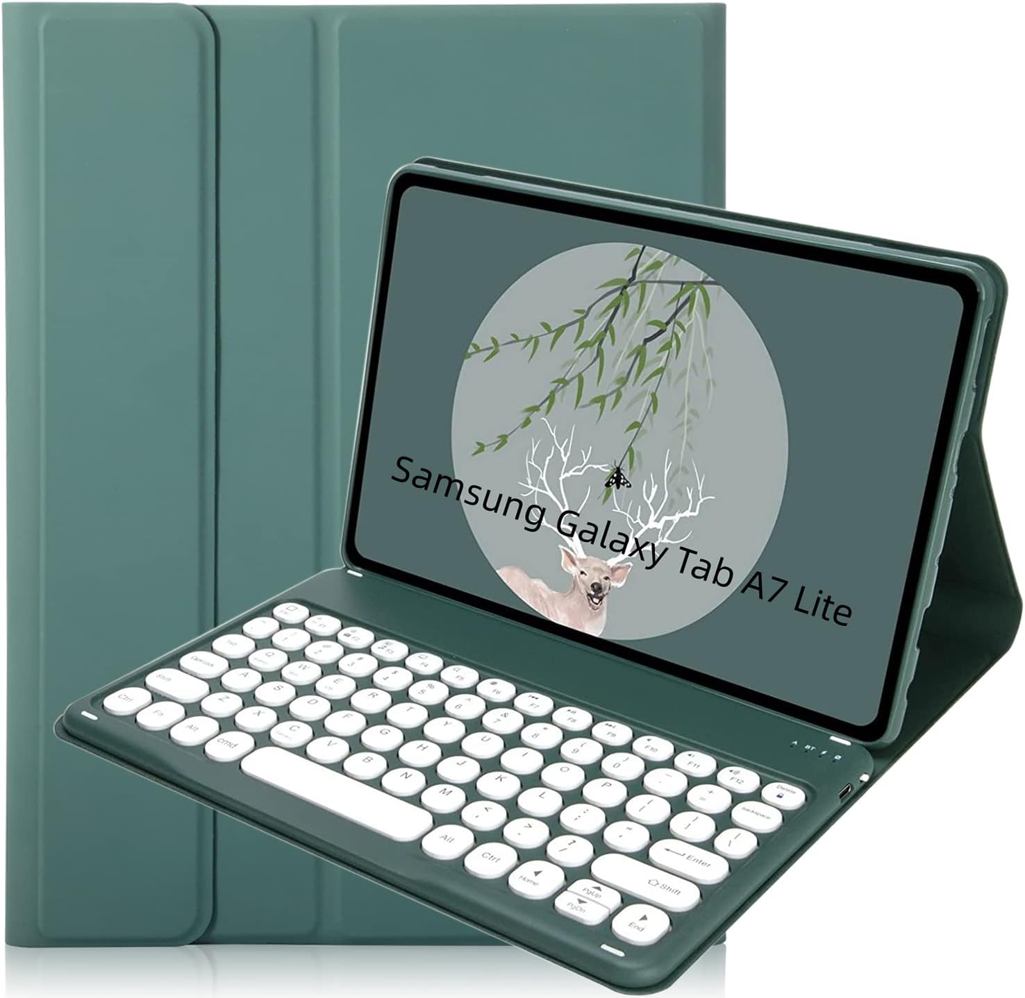 Keyboard Case for Samsung Galaxy Tab A7 Lite with Cute Round Keys