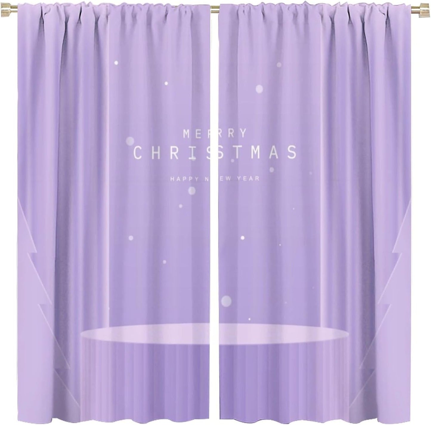 Rustic Barn Door Christmas Kitchen Curtains - Set of 2