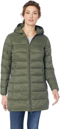 Womens Lightweight Water-Resistant Packable Hooded Puffer Coat