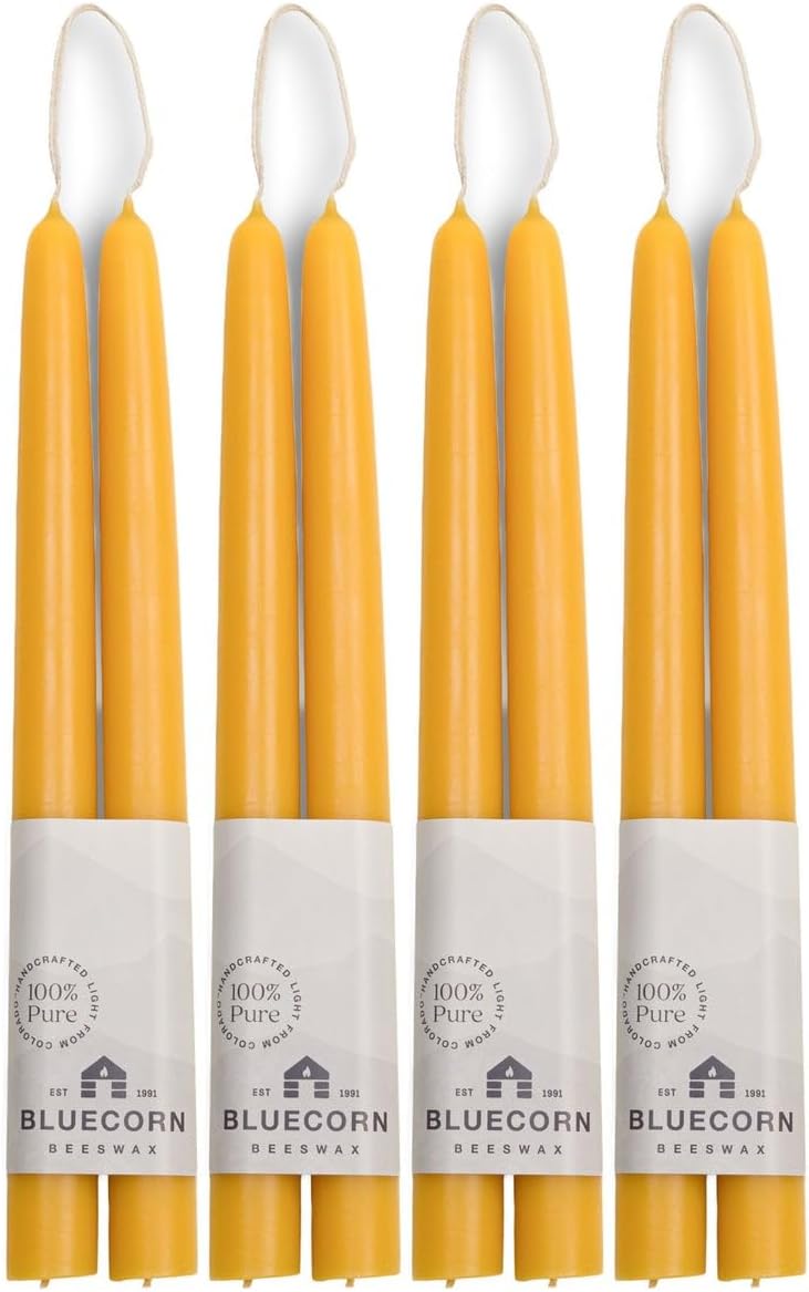 100% Pure Beeswax Taper Candles for Elegant Home Decor