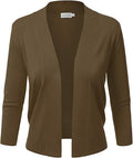 JJ Perfection Women's Essential 3/4 Sleeve Open Front Cardigan