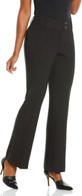 Rafaella Women's Curvy Fit Gabardine Bootcut Dress Pants - Polished