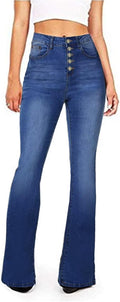 KDF Flare Jeans for Women High Waisted Black and Blue Flared Jeans