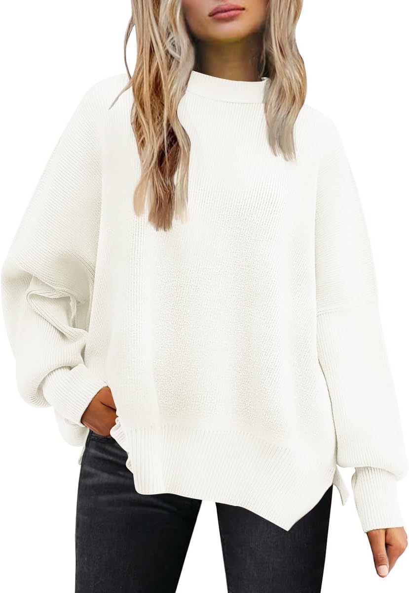LILLUSORY Women's Oversized Batwing Sweaters for Fall Fashion
