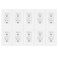 GREENCYCLE 10PK GFCI Outlet 15Amp for Safety and Durability