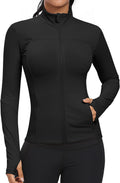 Workout Jackets for Women Slim Fit Full Zip - Lightweight Athletic