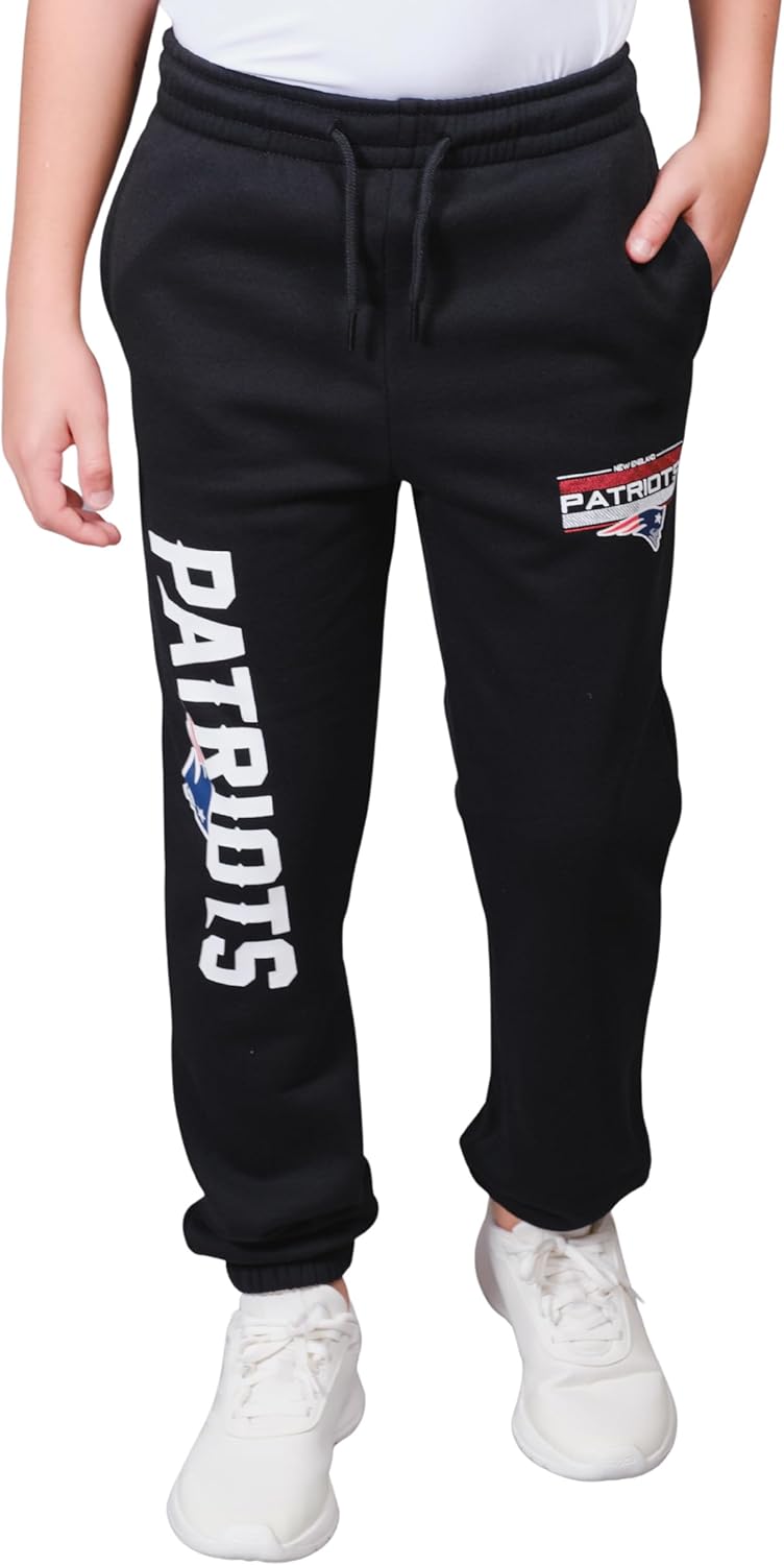 Ultra Game NFL Black Snow Fleece Jogger Sweatpants for Comfort