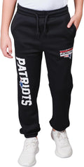Ultra Game Boys' NFL Black Snow Fleece Jogger Sweatpants (Style 56MD)