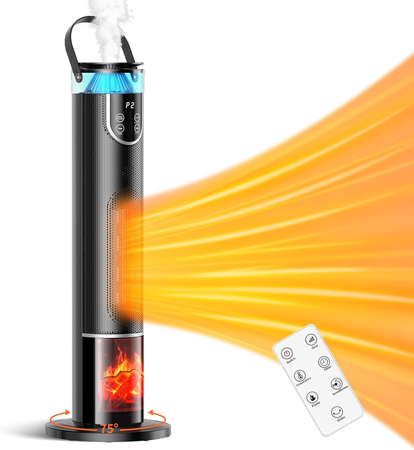 Kocyare Portable Heater: Humidification, Remote, Thermostat - 1500W