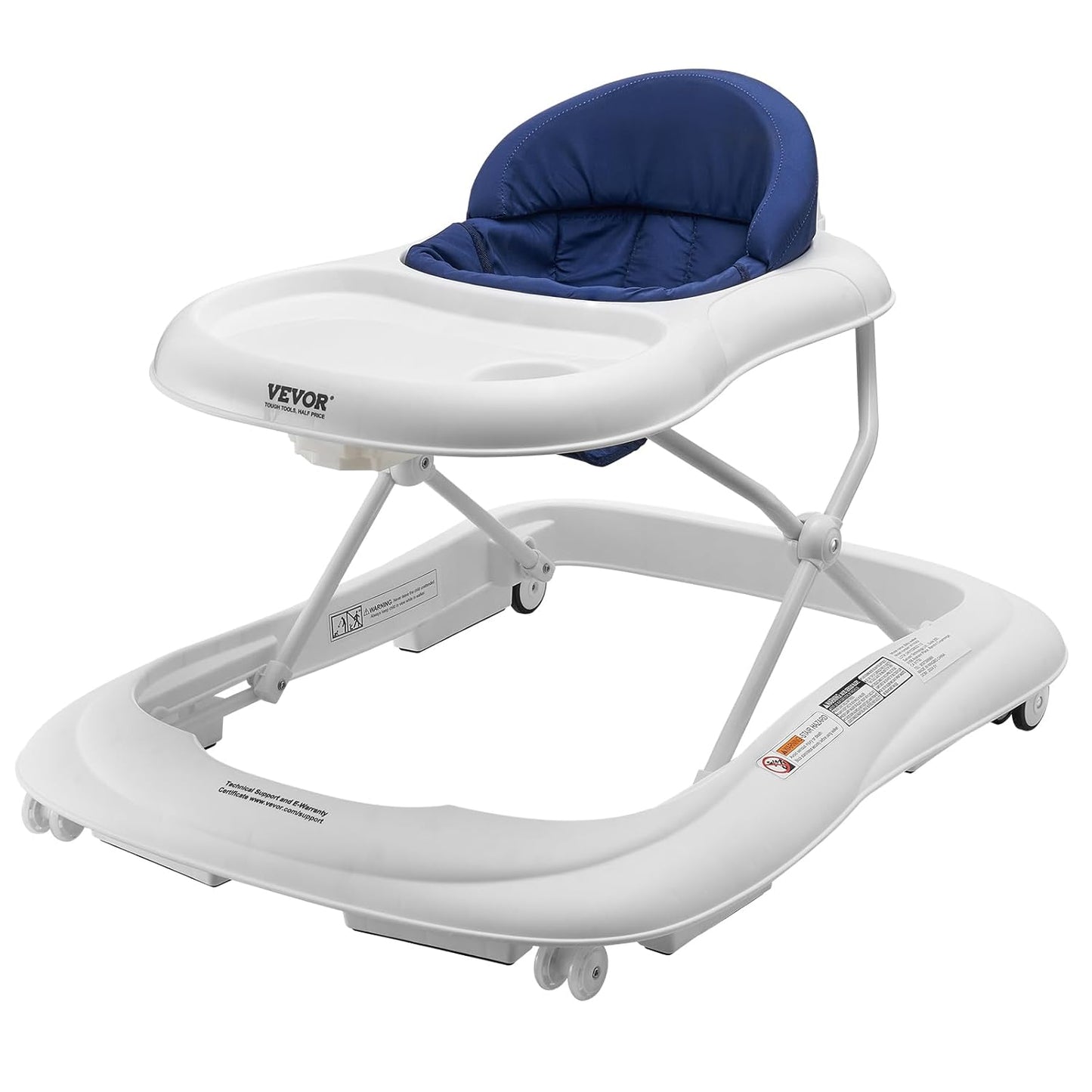 VEVOR Foldable Baby Walker: 3-Level Height for Safe Exploration