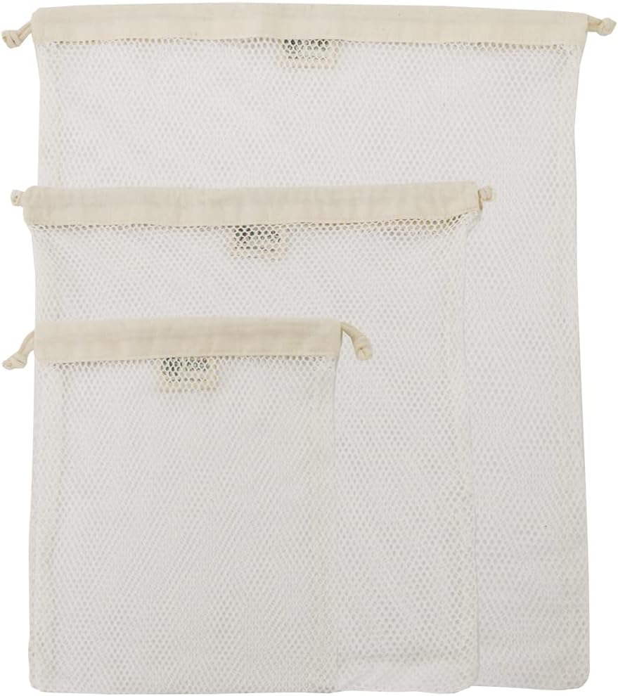Simple Ecology Organic Cotton Mesh Laundry Bags Set - Delicate Care, Set of 3