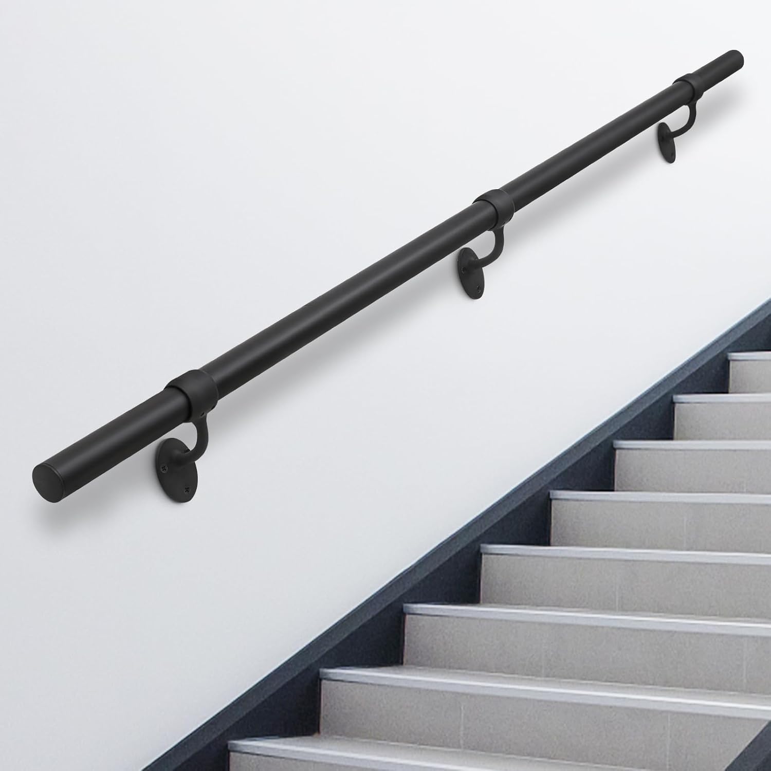 6.6ft Indoor Metal Hand Rails for Stairs - Safety and Style