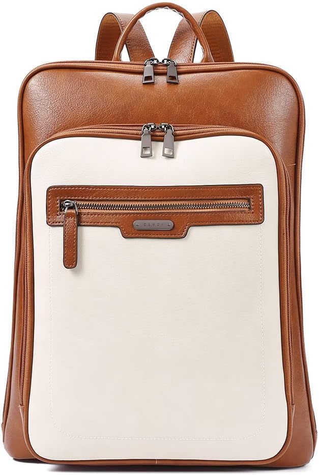 CLUCI Leather Laptop Backpack for Women - Stylish 15.6 inch Bag