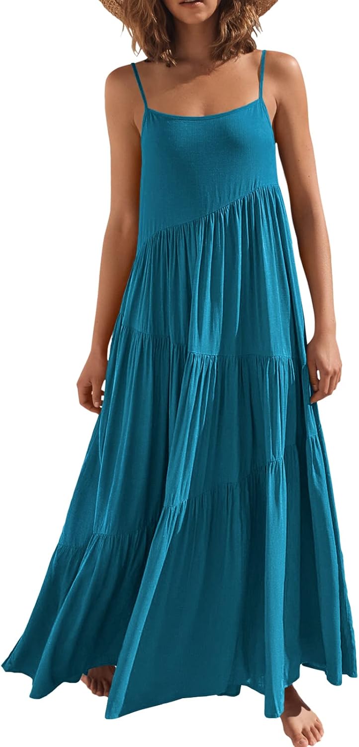 ANRABESS Women Summer Casual Loose Maxi Sundress for Beach