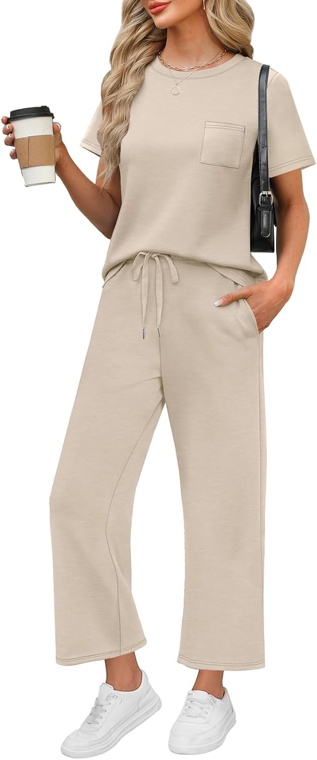 Casual Summer Travel Outfits for Women - WIHOLL 2 Piece Sets