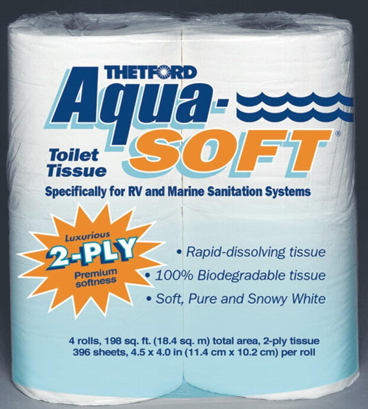 Thetford Aqua-Soft Toilet Tissue - RV Essential (4 Rolls)