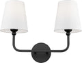 2-Light Bathroom Vanity Light Fixtures in Matte Black Finish - Modern