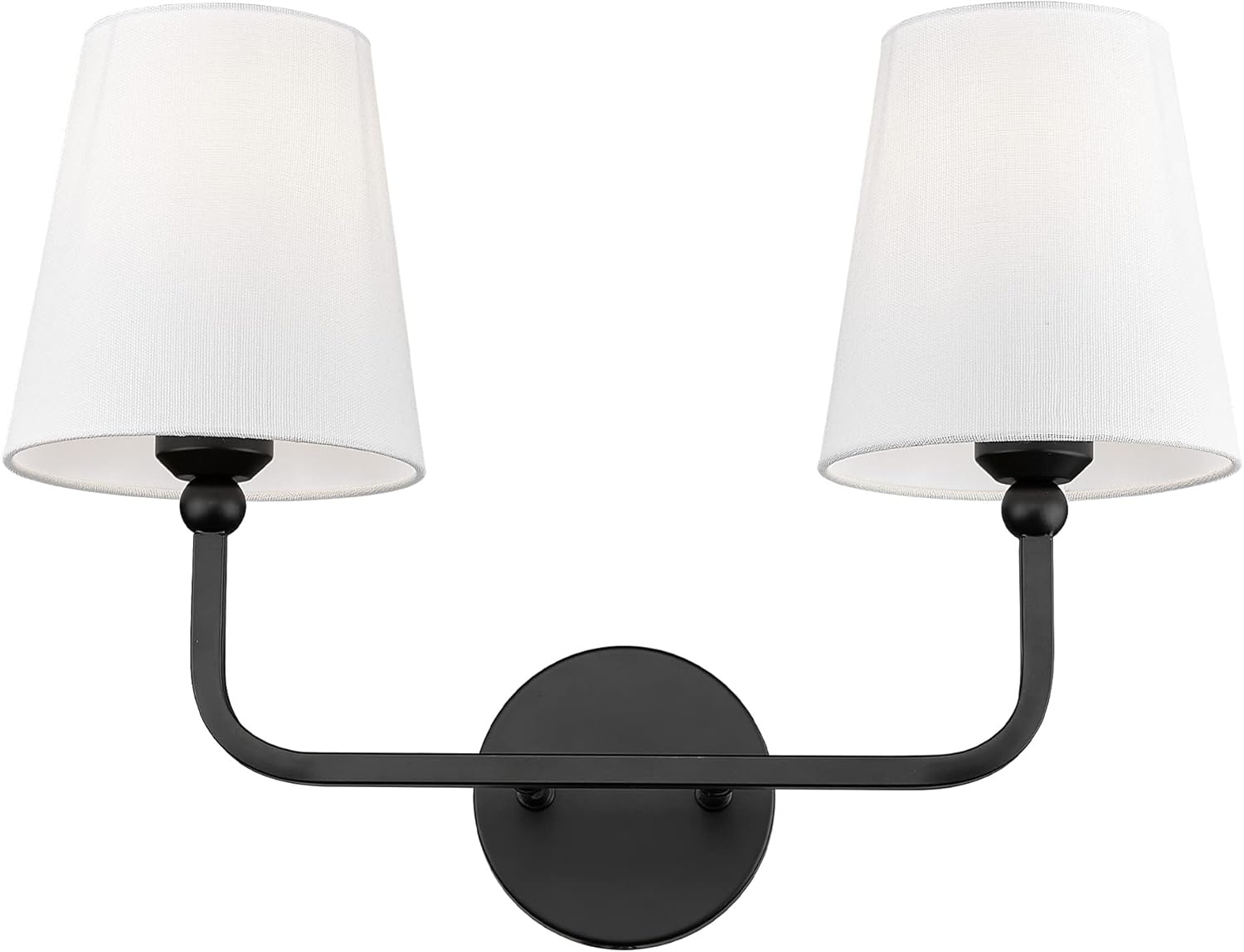 2-Light Bathroom Vanity Light Fixtures in Matte Black Finish