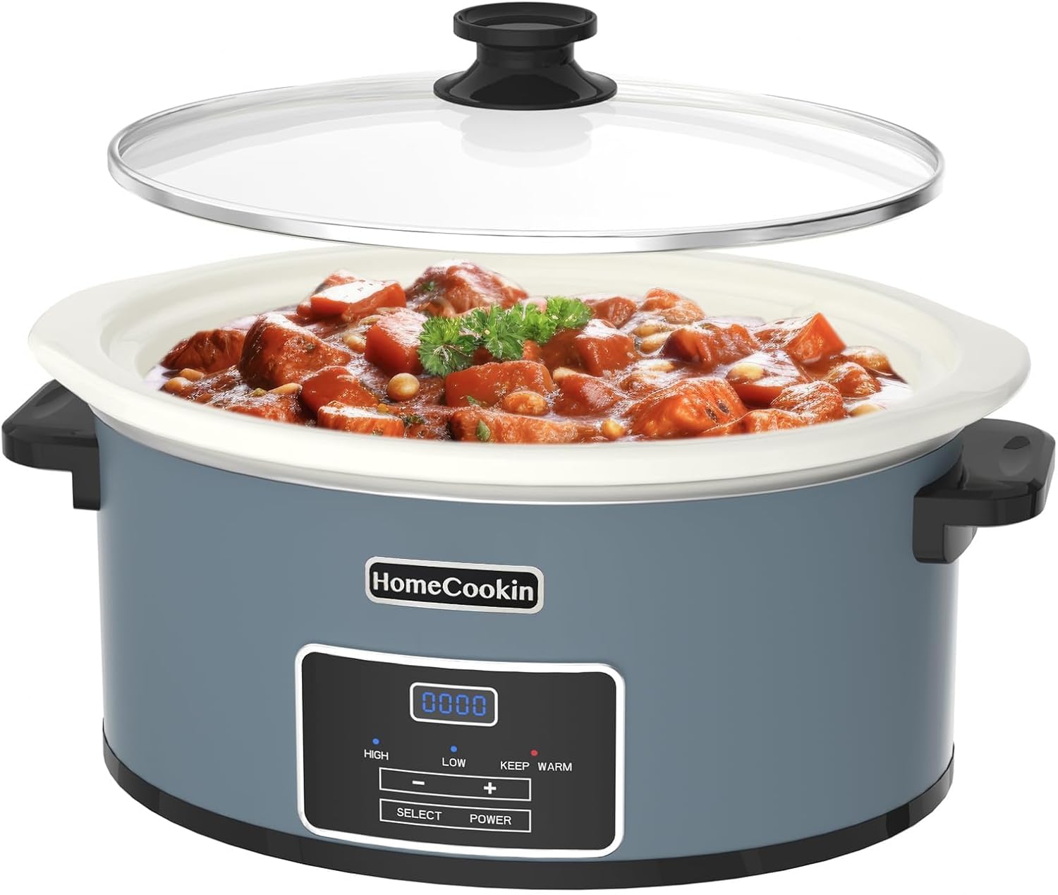 Oval Digital Slow Cooker for Family Dinners - 6 Quart Capacity
