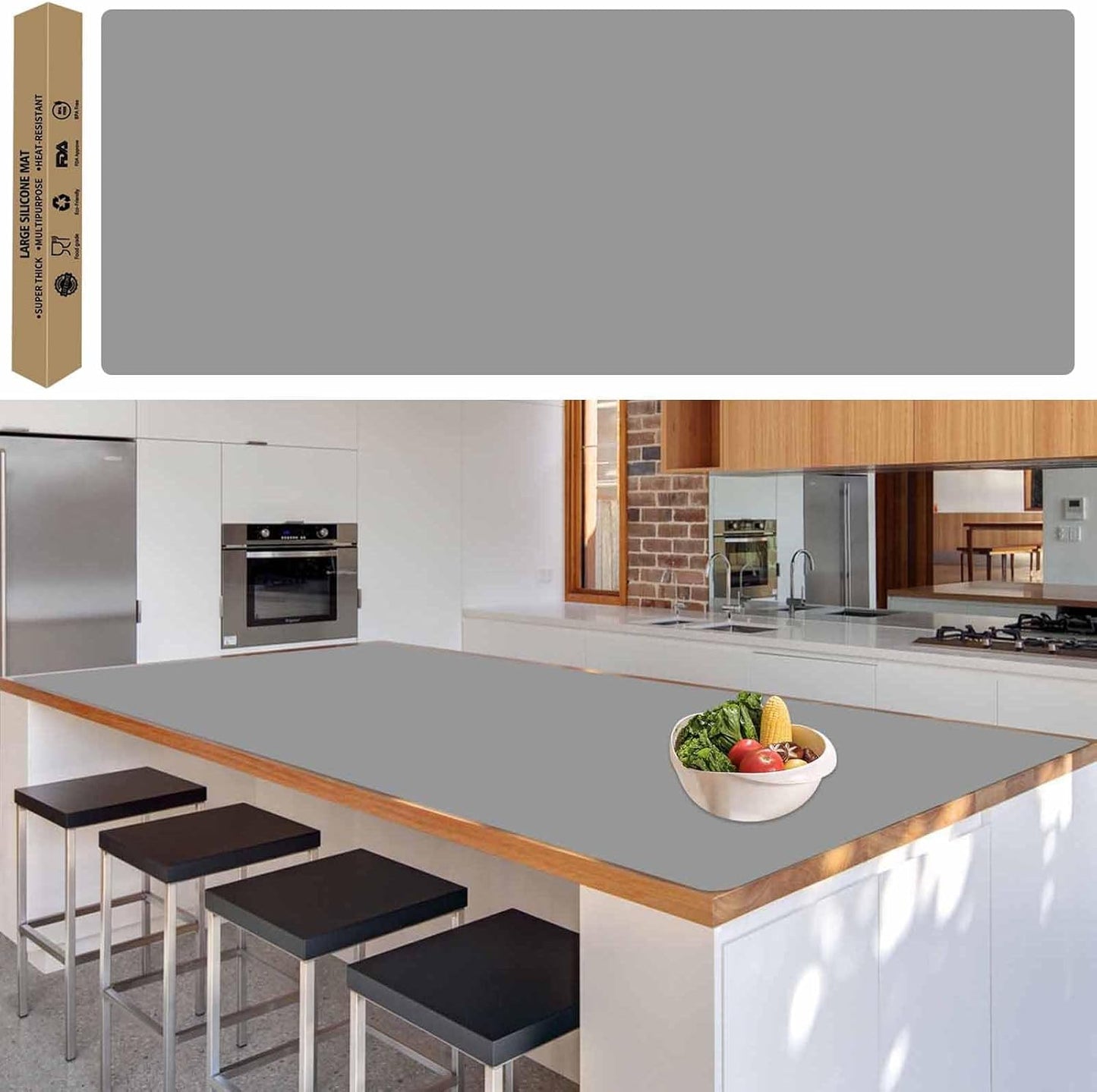 Large Silicone Mat for Kitchen Counter - Heat Resistant Protector