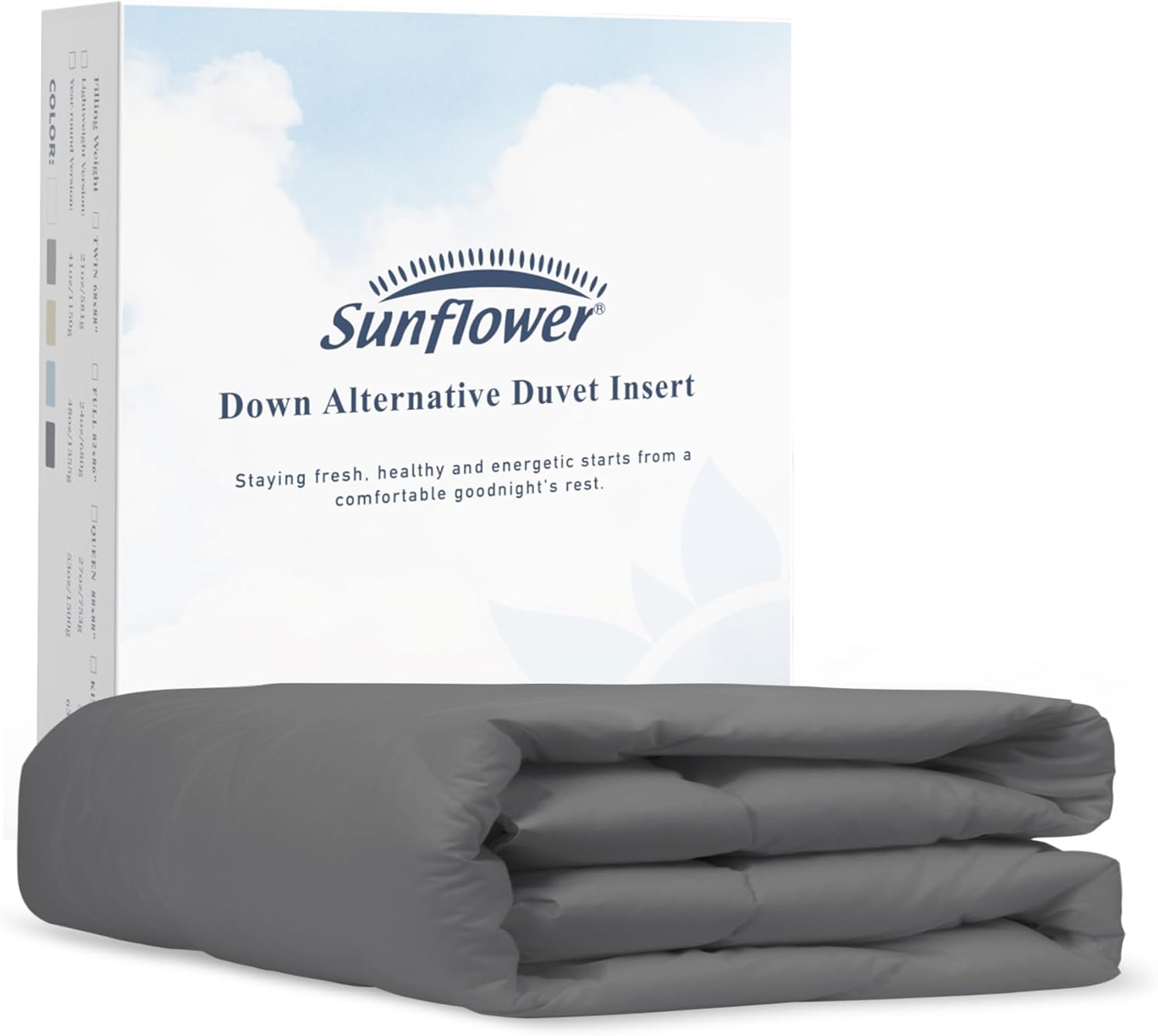Sunflower Queen Size Comforter Steel Gray Lightweight Bedding