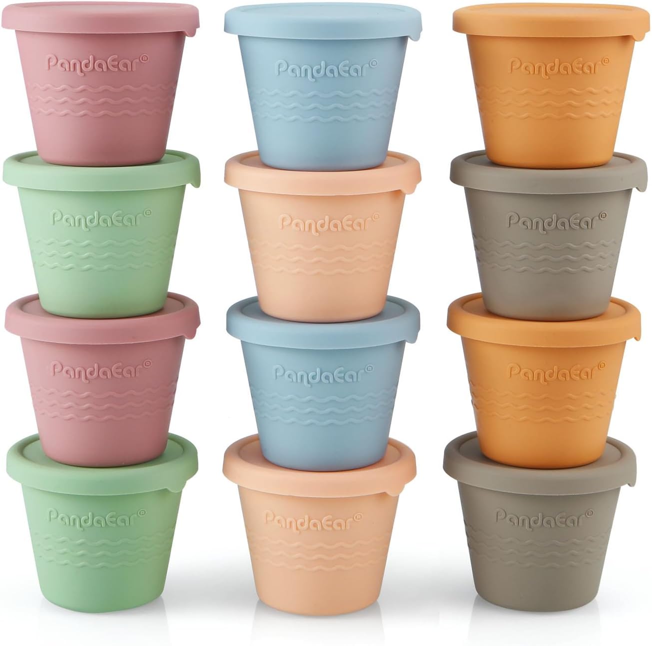 PandaEar 12 Pack 4 oz Baby Food Containers - Airtight & Leak Proof!