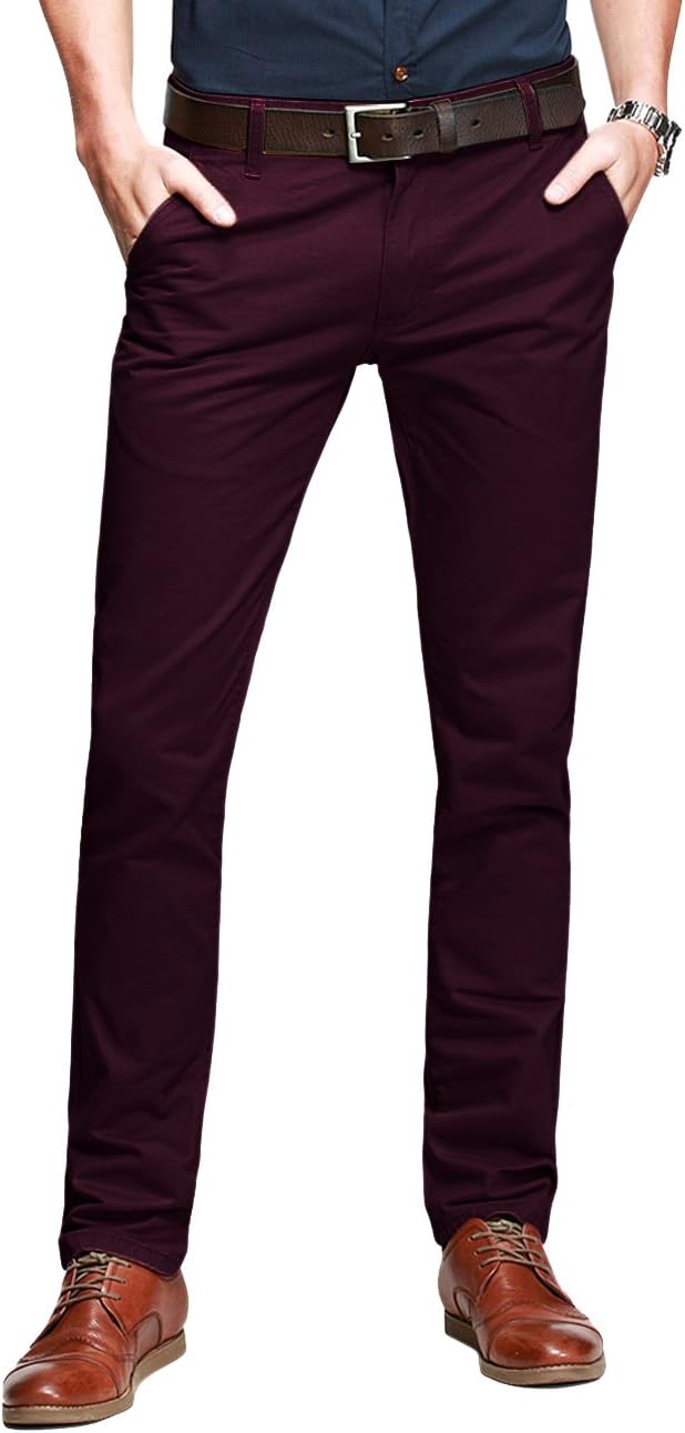 Match Mens Slim Tapered Flat Front Casual Pants for Every Occasion