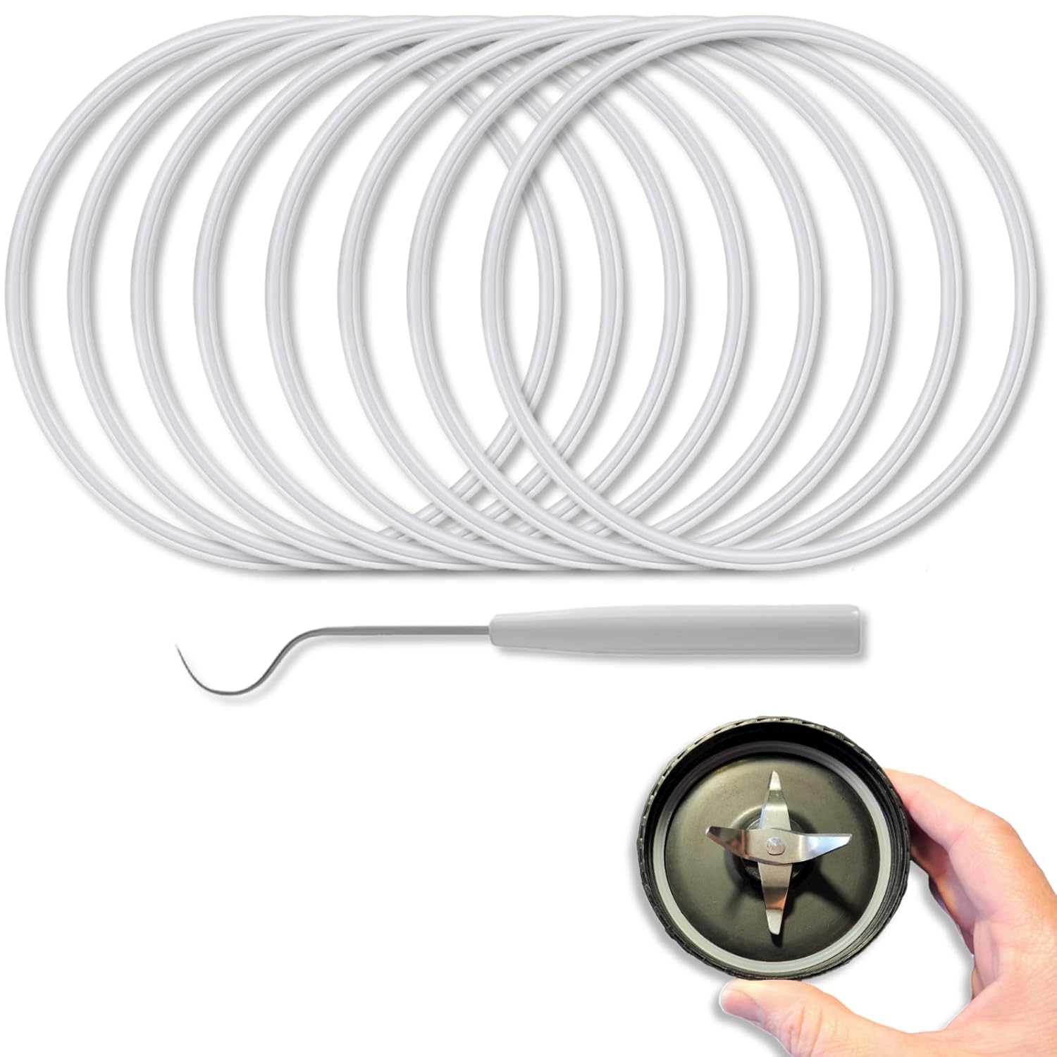 Magic Bullet Blender Gasket Set with Bonus Hook