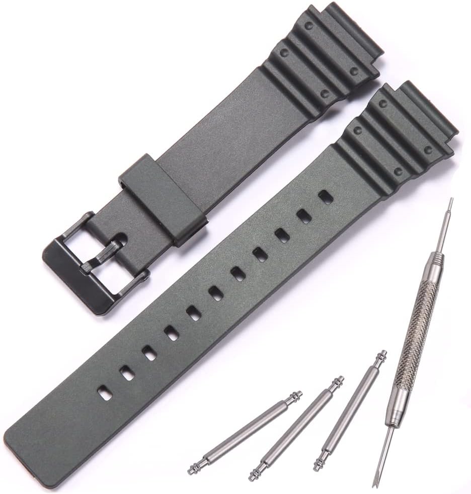 Black Resin Strap for Casio MRW-200H - Comfortable Replacement