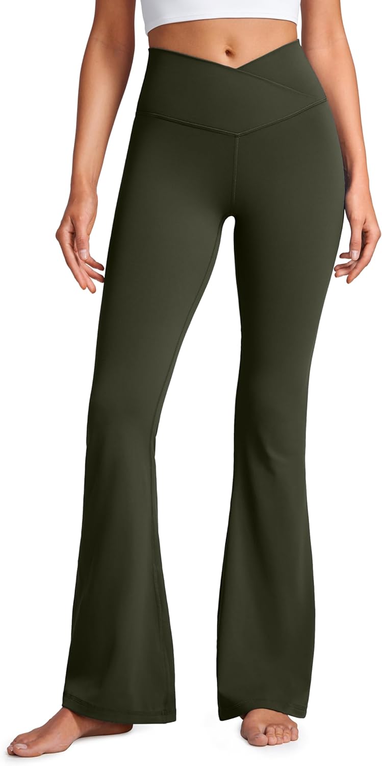 CRZ YOGA Butterluxe Crossover Flare Leggings for Women