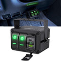 Nilight 2 Gang Rocker Switch Box 12V with USB Charger and Voltmeter