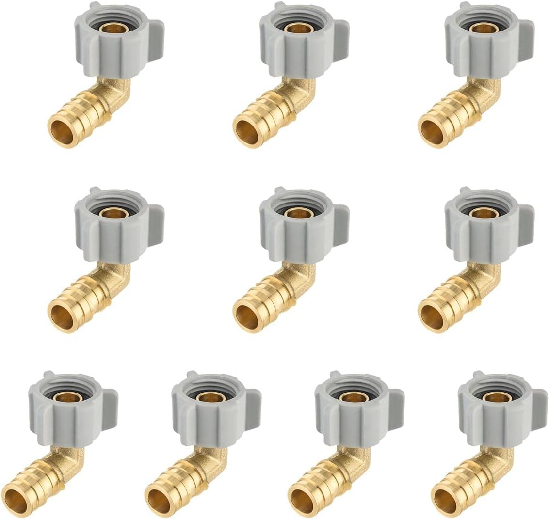 10-Pack Pex-A Expansion Brass Fittings for Plumbing Needs