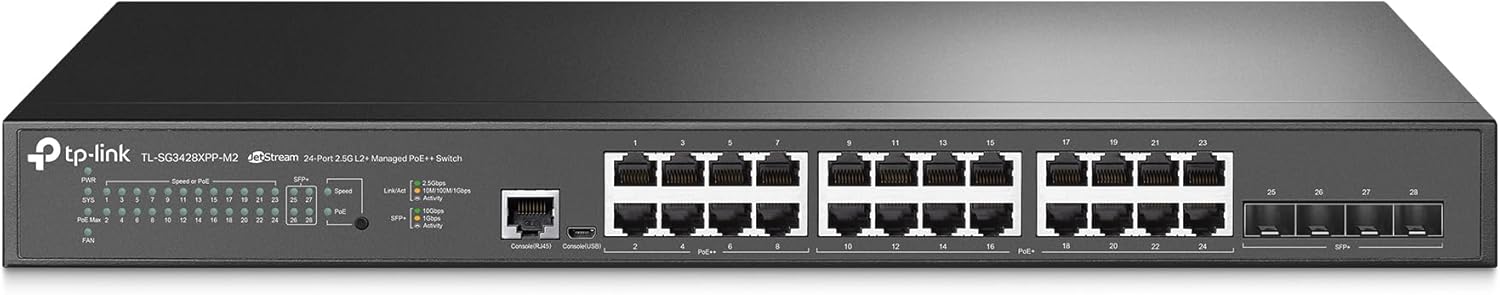 Omada SG3428XPP-M2 24 Port 2.5 GB PoE Switch for High-Speed Networks