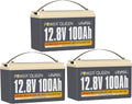 Power Queen 3 Pack 12.8V 100Ah LiFePO4 Battery Pack - Extendable
