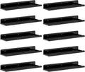 Floating Shelves for Wall 10 Pack Black Acrylic 15 in - Space Saving
