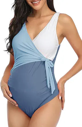 Summer Mae Maternity Swimsuit One Piece Tie Front Bathing Suit